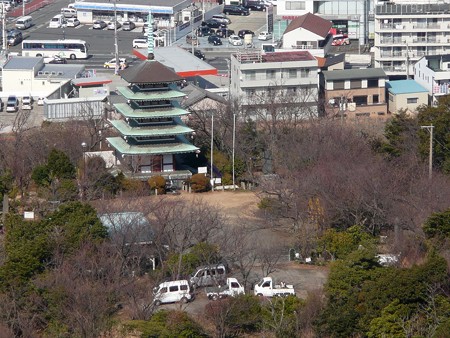 展望台から眺める香貫山駐車場