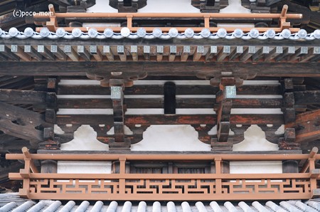 法隆寺五重塔卍崩し勾欄(高欄)2014年02月10日_DSC_0303