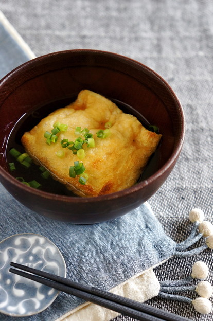 明石焼き風♪とろとろ卵豆腐入りこんがりお揚げさん 写真: 明石焼き風♪とろとろ卵豆腐入りこんがりお揚げさん