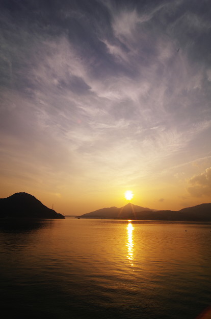 琴石山の夕陽